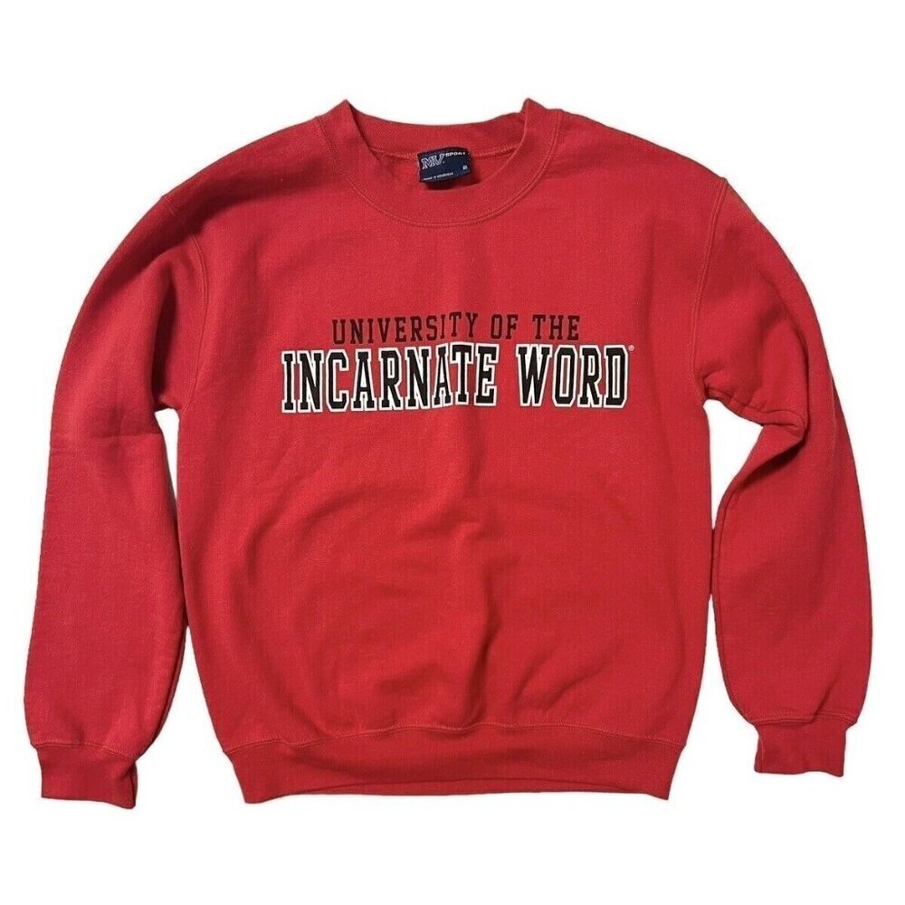 University Of The Incarnate Word Vtg Sweatshirt Small Red Catholic College